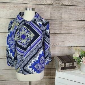 Chico's Zenergy Jacket (1) M Black Blue‎ Yellow Medium